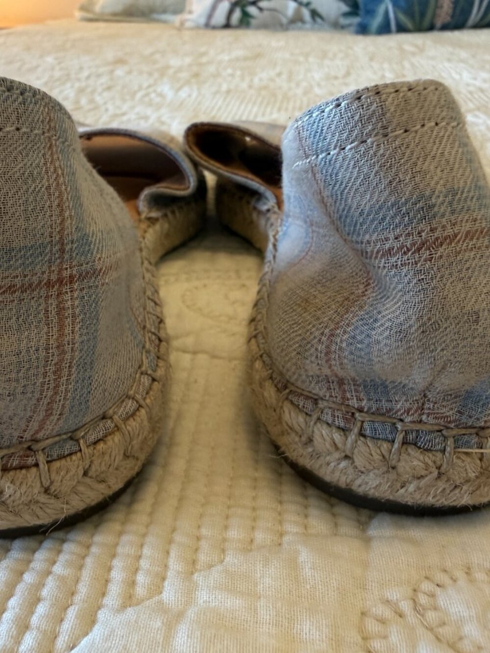 Børn Drilles linen plaid espadrille sandals with an open toe. Size 7 - Picture 6 of 8